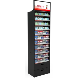 BACKBAR tobacco and OTP display with illuminated header palram 4u