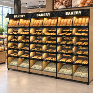 Bakery Self-Serve Backwall Gondola – 96 SKU system